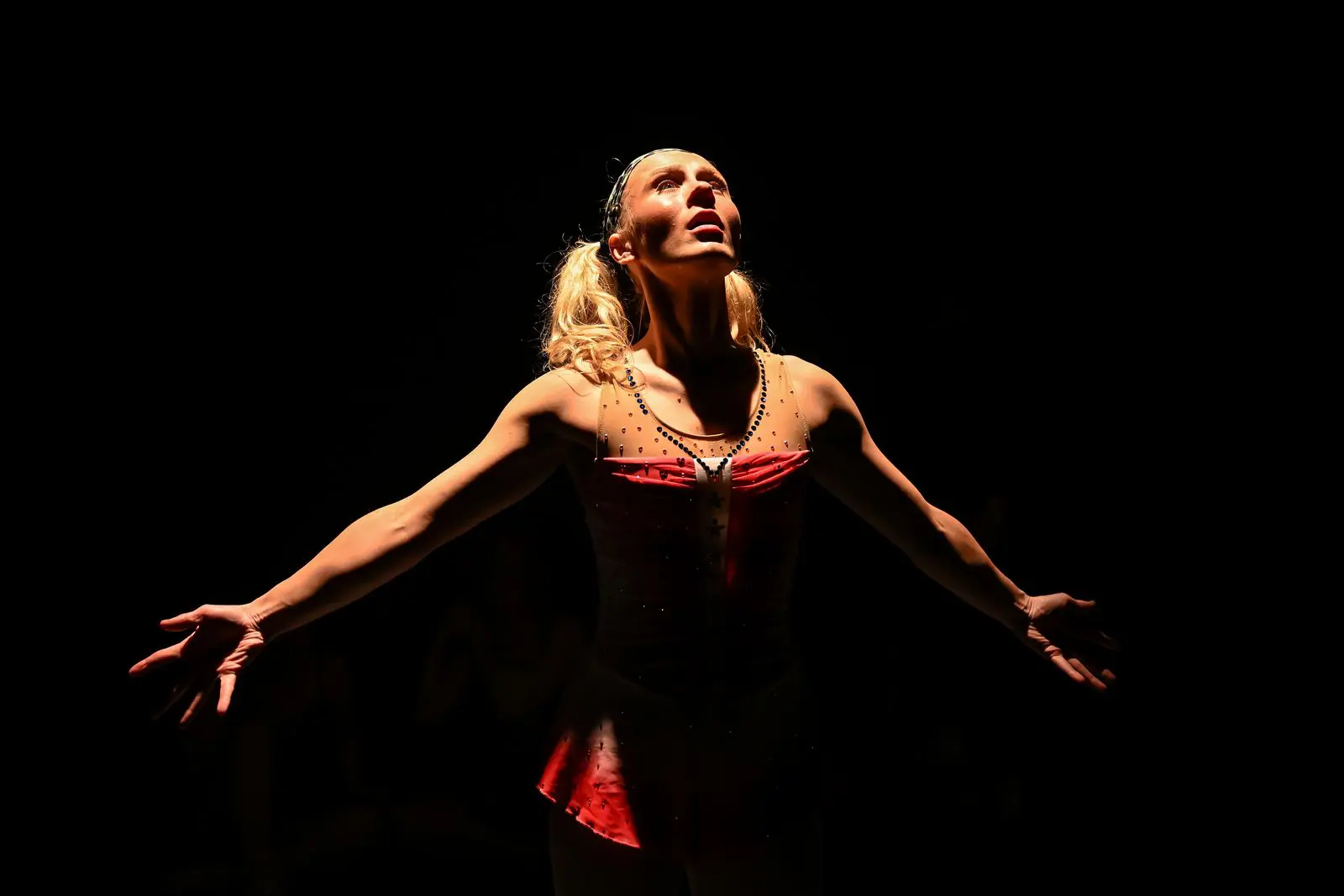 Christie Spessard performs as Marnina during a preview performance of Dear Michelle Kwan at 59E59 Theatres.
