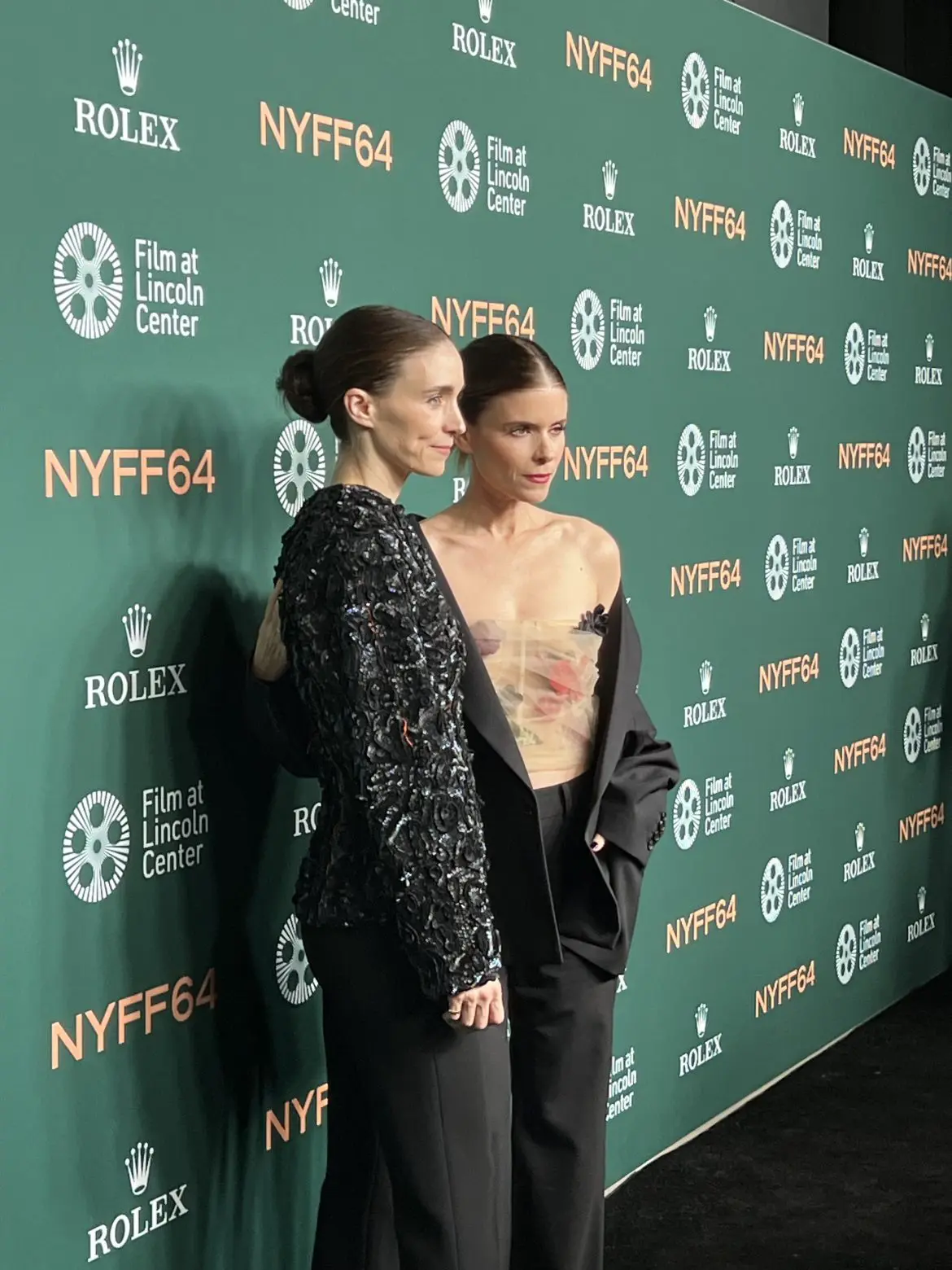 Rooney and Kate Mara pose at the New York Film Festival Premiere of 'Bucking Fastard'