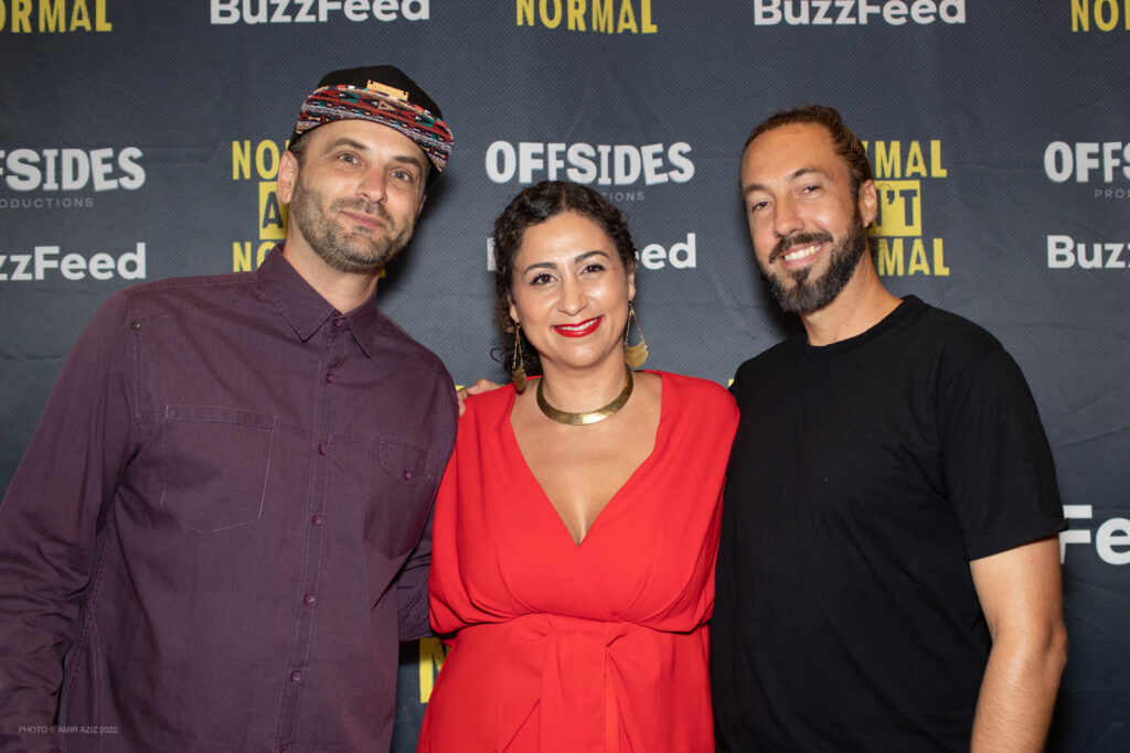 Writer Josh Healy, Writer/actor Reem Assil, and Director Yvan Iturriaga