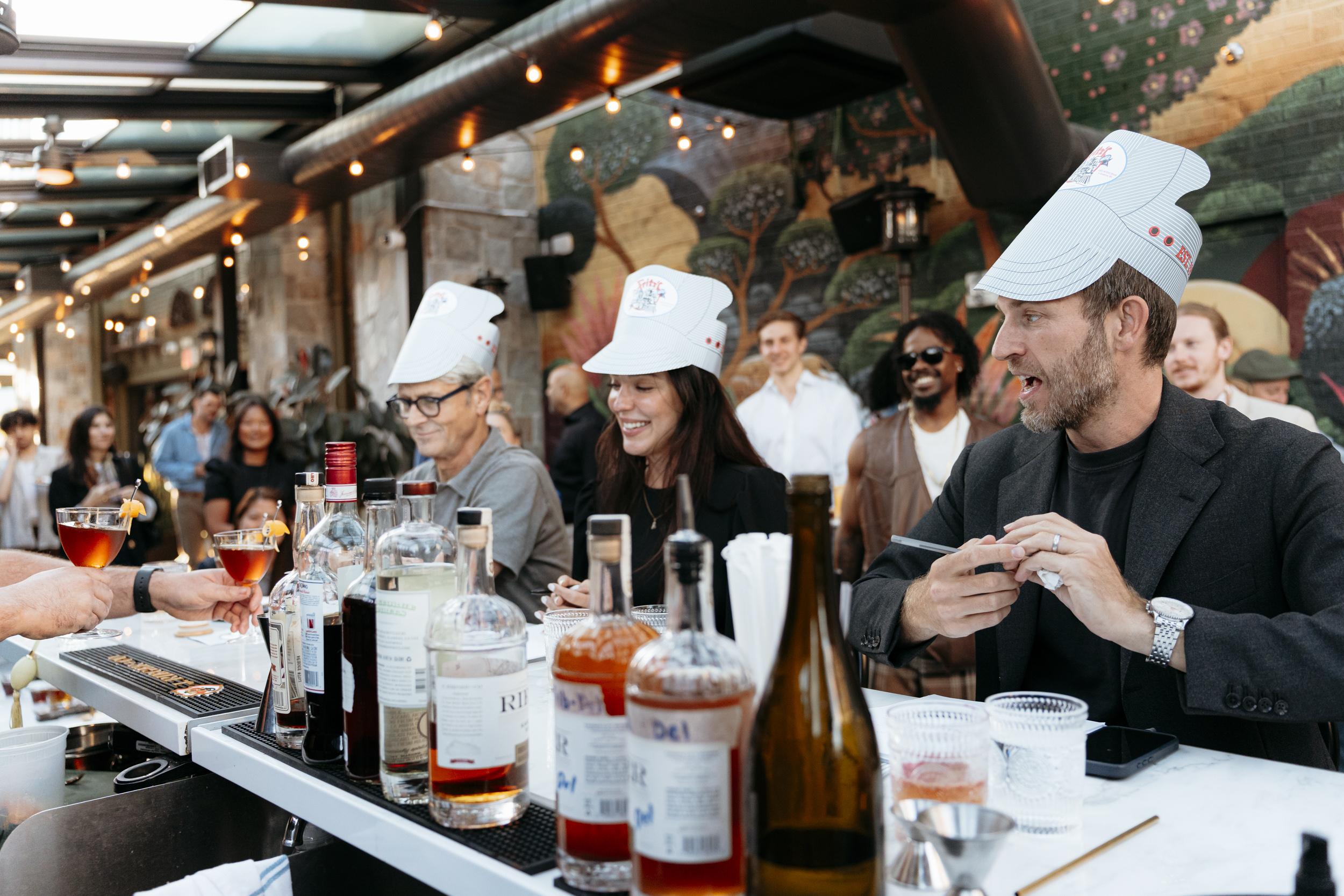 Cocktail competition judges participate in J. Rieger & Co.'s Road to Jerez national finals in New York City.